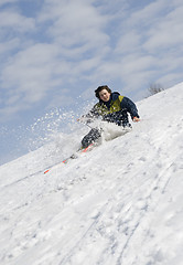 Image showing Falling skier