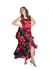 Image showing Young woman dancing flamenco