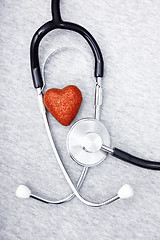 Image showing Stethoscope and heart