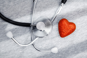 Image showing Stethoscope and heart