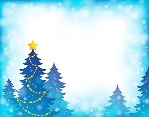 Image showing Christmas tree silhouette theme 5