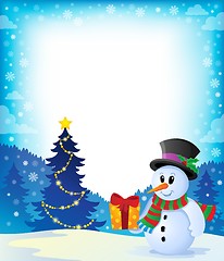 Image showing Christmas snowman theme image 2