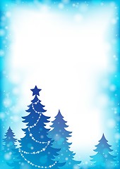 Image showing Christmas tree silhouette theme 4