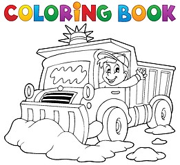 Image showing Coloring book snow plough