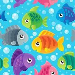 Image showing Fish theme seamless background 1