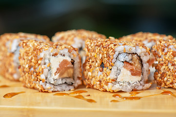 Image showing sesame sushi rolls