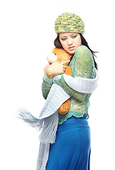 Image showing Lady and Teddy Bear