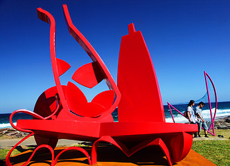 Image showing Sculpture by the Sea exhibit at Bondi Australia