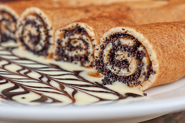 Image showing Pancakes with poppy seeds