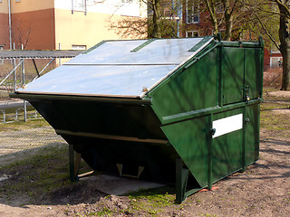 Image showing Green Rubbish Skip