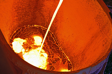 Image showing Pouring of liquid metal