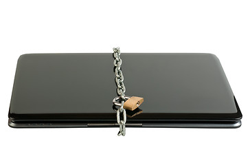 Image showing Laptop lock with chains