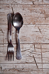 Image showing vintage spoon and fork