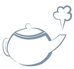 Image showing boiling kettle. Vector illustration