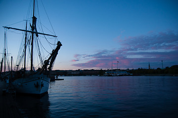 Image showing Night Ships in Stockholm