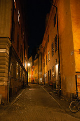 Image showing Stockholm old city at night