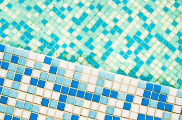 Image showing Swimming pool tile, close-up