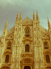 Image showing Retro looking Duomo, Milan