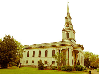 Image showing Retro looking All Saints Church, London