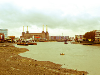 Image showing Retro looking London Battersea powerstation