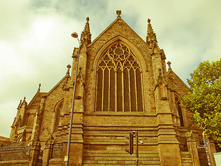 Image showing Retro looking St Philip Cathedral, Birmingham