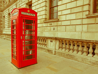 Image showing Retro looking London telephone box