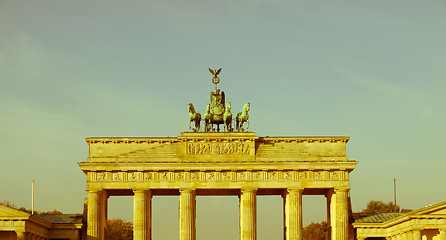 Image showing Retro looking Brandenburger Tor, Berlin