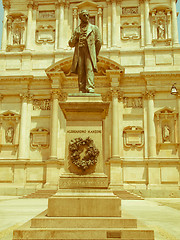 Image showing Retro looking Manzoni statue, Milan