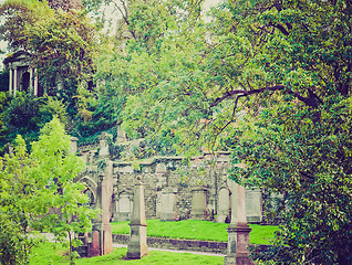 Image showing Retro looking Glasgow cemetery