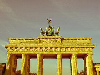 Image showing Retro looking Brandenburger Tor, Berlin