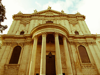 Image showing Retro looking St Paul Cathedral, London