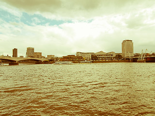 Image showing Retro looking River Thames in London