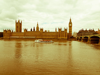 Image showing Retro looking Houses of Parliament