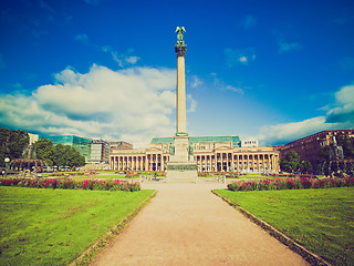 Image showing Retro look Schlossplatz (Castle square) Stuttgart