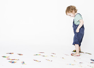 Image showing making footprints on the floor