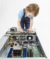 Image showing child swapping fan on server