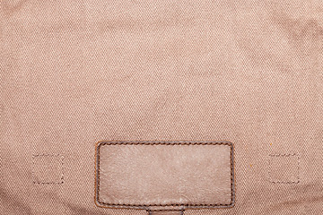Image showing Blank leather jeans label