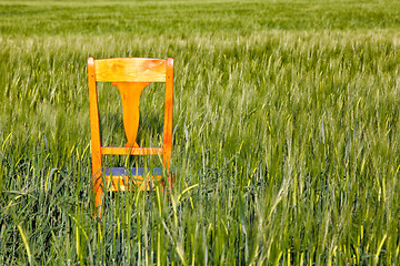 Image showing Lonely chair on the field