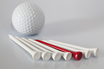 Image showing Golf equipments on the table