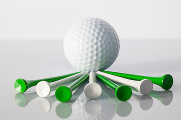 Image showing Golf equipments on the table