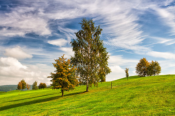 Image showing Idyllic autumn scenery on the golf course