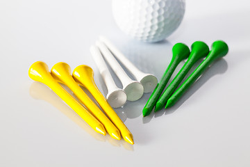 Image showing Golf equipments on the table