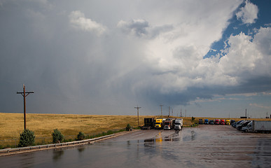 Image showing On a parking place before heavy storm