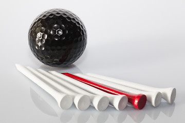 Image showing Golf equipments on the table