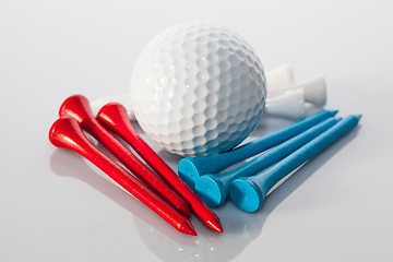 Image showing Golf equipments on the table