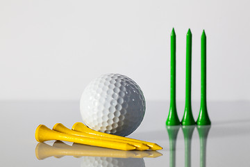 Image showing Golf equipments on the table