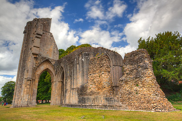 Image showing The detail of ruins abbey in Glastonbury