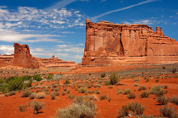 Image showing Beautiful rock formations in Arches National Park, Utah, USA