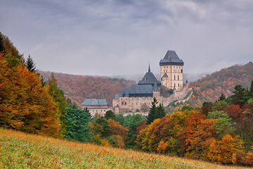 Image showing Autumn scenery with Karlstejn Castle