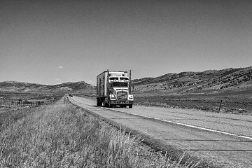 Image showing American truck on Wyoming highway